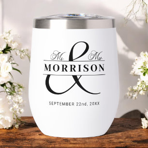 Sr. Sra. Black White Wedding Favor