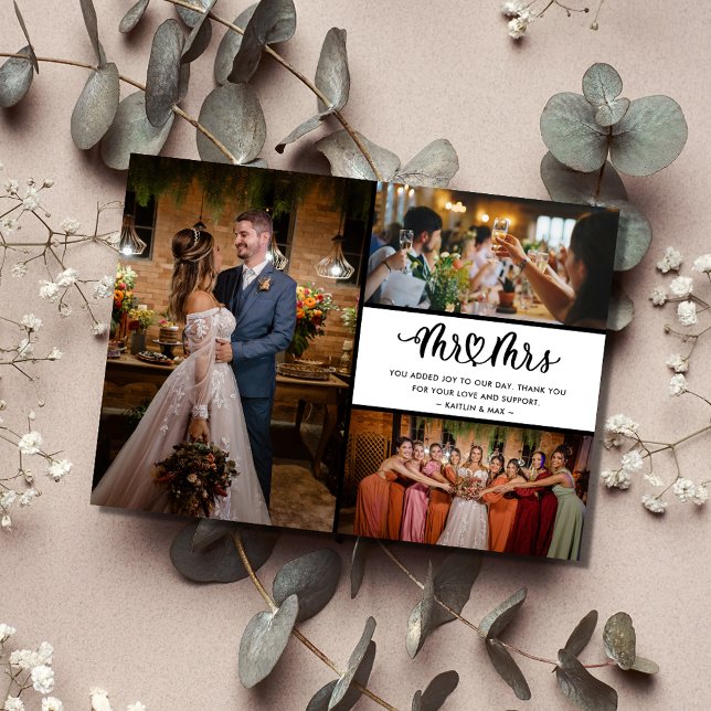 Sr. Sra. Photo Boda Tarjeta de agradecimiento (Mr Mrs Photo Wedding Thank You Card)