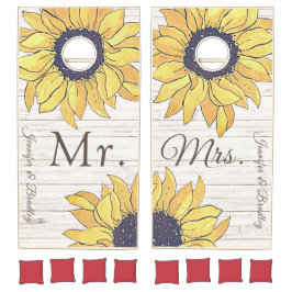 Sr. Sra. Rustic White Wood Moda Yellow Sunflower