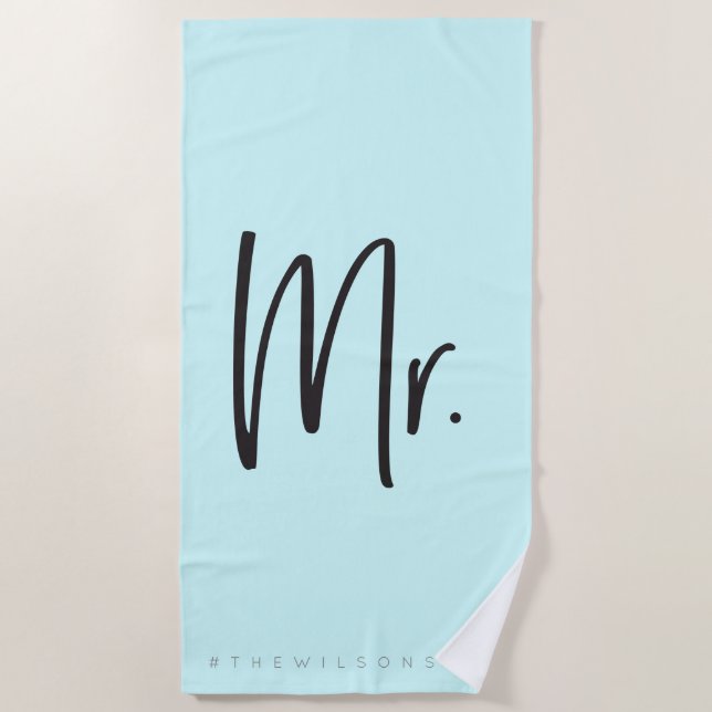 Sr. toalla de playa del beachtowel del #hashtag (Anverso)