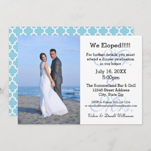 Sr. y la Sra. Blue We Eloped - Invitación fotográf