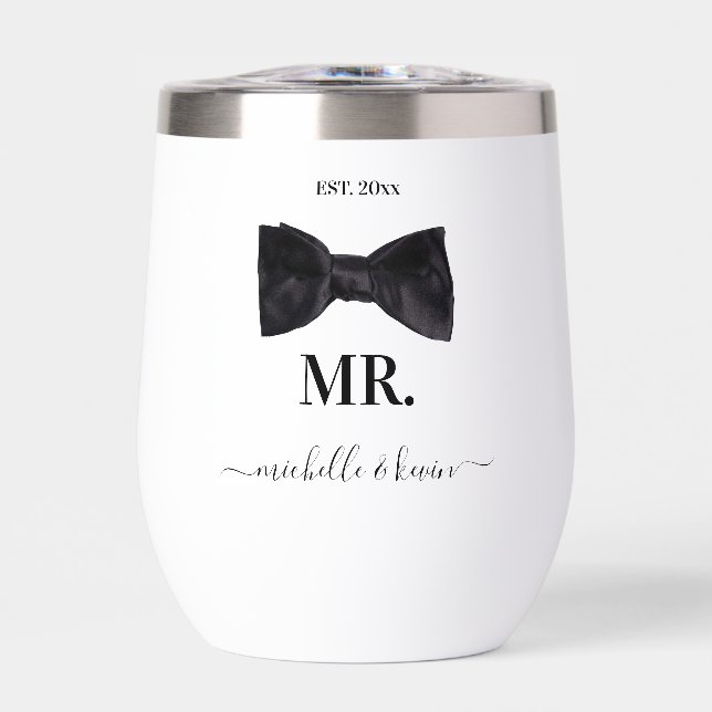 Sr. y la Sra. Boda Black & White (Frente)