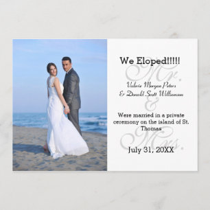 Sr. Y la Sra. Gray We Eloped - Invitación fotográf