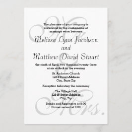 Sr. y la Sra. - Invitación de Boda y recepción