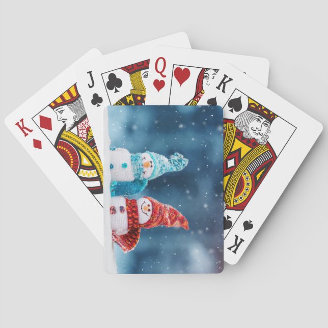 Sr. y la Sra. Snowman jugando cartas (Reverso)