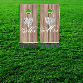 Sr. y la Sra. Sparkling Heart Cornhole Set Game