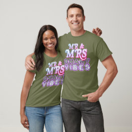 Sr. Y Mrs Smart Vibes Elegante Camiseta Oscura Bás