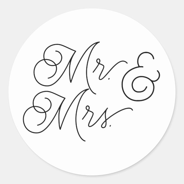 Sr. y pegatinas de sobre de la Sra. para invitacio (Anverso)