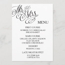 Sr. y señora clásicos Wedding Menu
