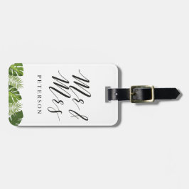 Sr. y señora etiqueta tropical del equipaje del