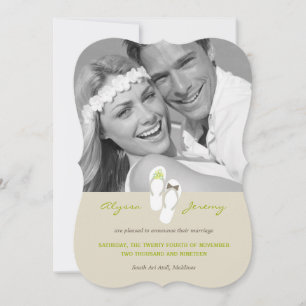 Sr. y señora invitación de la boda de playa de los