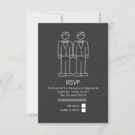 Sr. y Sr. Doodle Chalkboard Gay Wedding RSVP