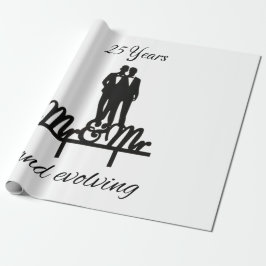 Sr. y Sr. envolver papel blanco y negro