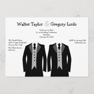 Sr. y Sr. Gay Wedding Invitación