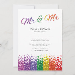 Sr. y Sr. Gay Wedding Invitación Orgullo Arcoiris