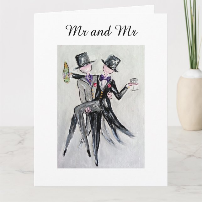 "Sr. y Sr." invitación de boda gay (Anverso)
