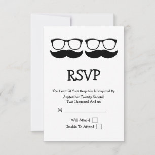 Sr. y Sr. Mustache and Glasses Wedding RSVP