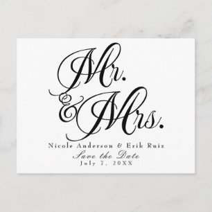 Sr. y Sra. Black White Guardar la invitación de fe