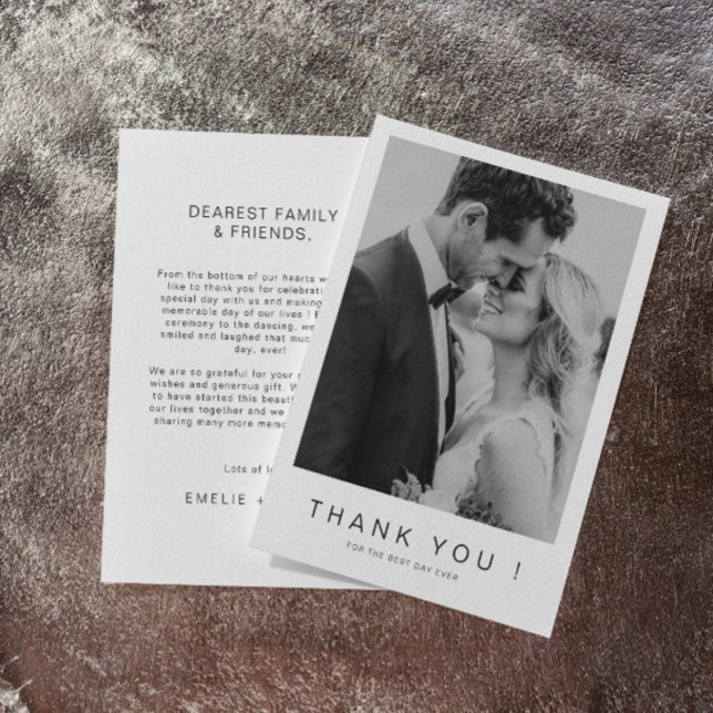 Sr. y Sra. Boda de fotos Gracias Tarjeta de Reliev (thank you invitation, wedding card photo, wedding photo, photo collage, personalized photo)
