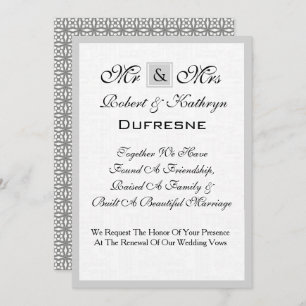 Sr. y Sra. Boda Vow Invitación a la renovación