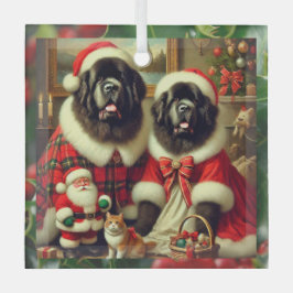 Sr. y Sra. Claus Newfie Ornamento de Navidad