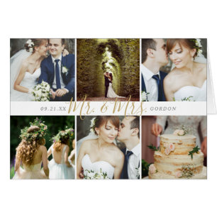 Sr. y Sra. Collage de fotos Boda Gracias Cartas