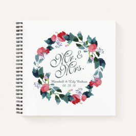 Sr. y Sra. Elegant Boda Floral | Libro de visitas