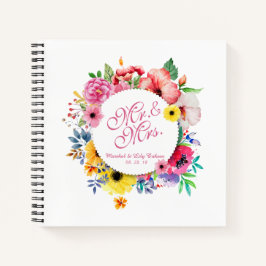 Sr. y Sra. Elegant Boda Floral | Libro de visitas
