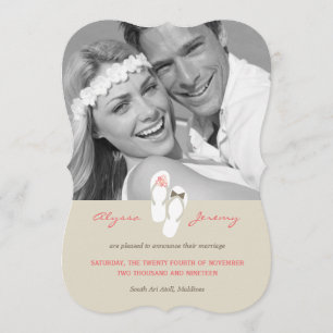 Sr. y Sra. Flip Flops Invitación de bodas en la pl