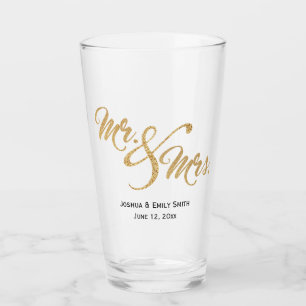 Sr. y Sra. Gold Purpurina Wedding Favor Gift