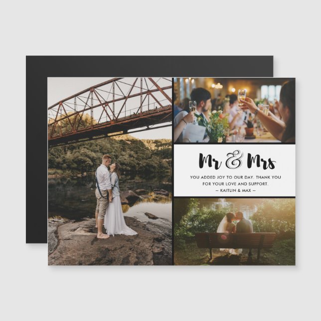 Sr. y Sra. Gracias Collage de fotos Boda (Anverso/Reverso)