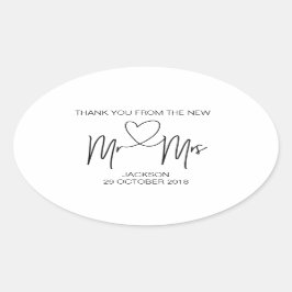 Sr. y Sra. Gracias Pegatina Favor De La Boda