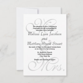 Sr. y Sra. Gray - Invitación a la boda 3x5