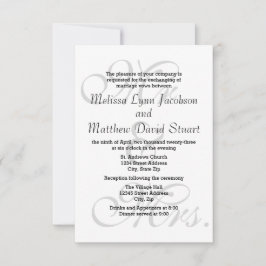 Sr. y Sra. - Invitación de boda y recepción 3x5