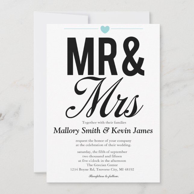 Sr. y Sra. Invitaciones | BODAS (Anverso)