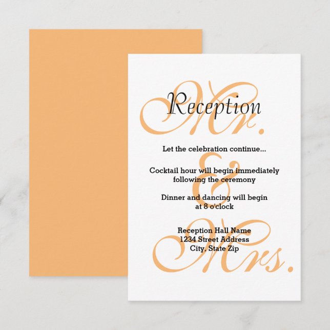 Sr. y Sra. Melocotón - Invitación a la Recepción (Anverso / Reverso)