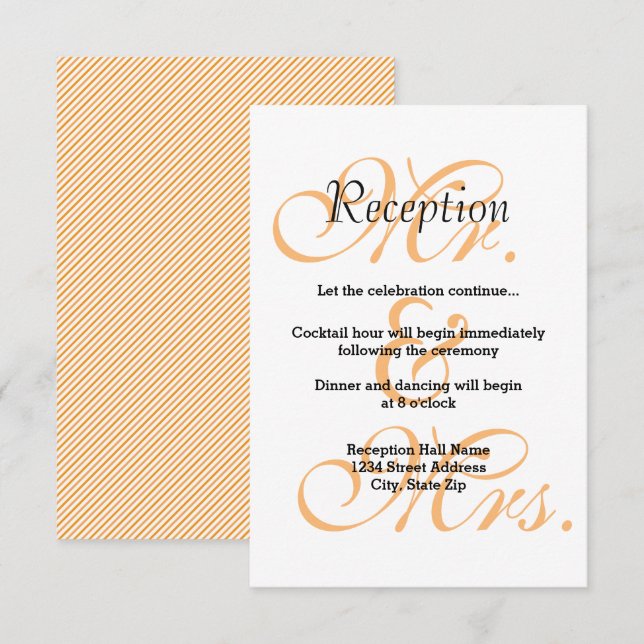 Sr. y Sra. Melocotón - Invitación de Recepción (Anverso / Reverso)