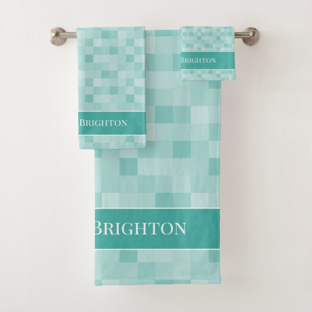 Sr. y Sra. moda patrón de mosaico azul turquesa (In situ)