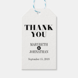 Sr. y Sra. Modern Bold Boda Gracias Etiqueta