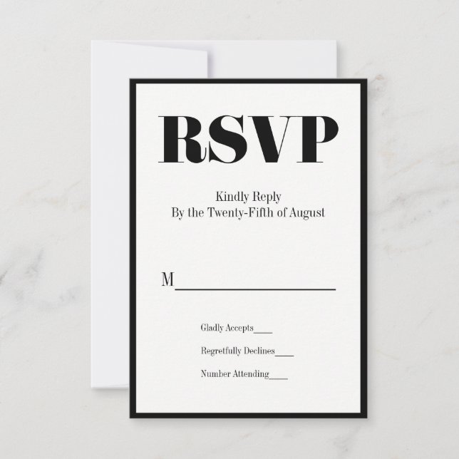 Sr. y Sra. Modern Bold Wedding Tarjeta RSVP (Anverso)