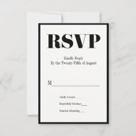 Sr. y Sra. Modern Bold Wedding Tarjeta RSVP