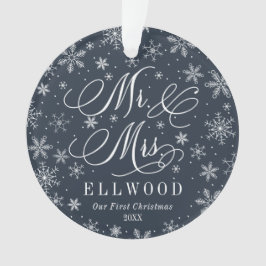 Sr. y Sra. Newlywoed Primer Ornamento de Fotografí