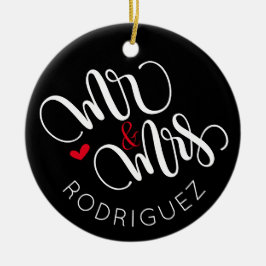 Sr. y Sra. - Ornamento boda personalizado