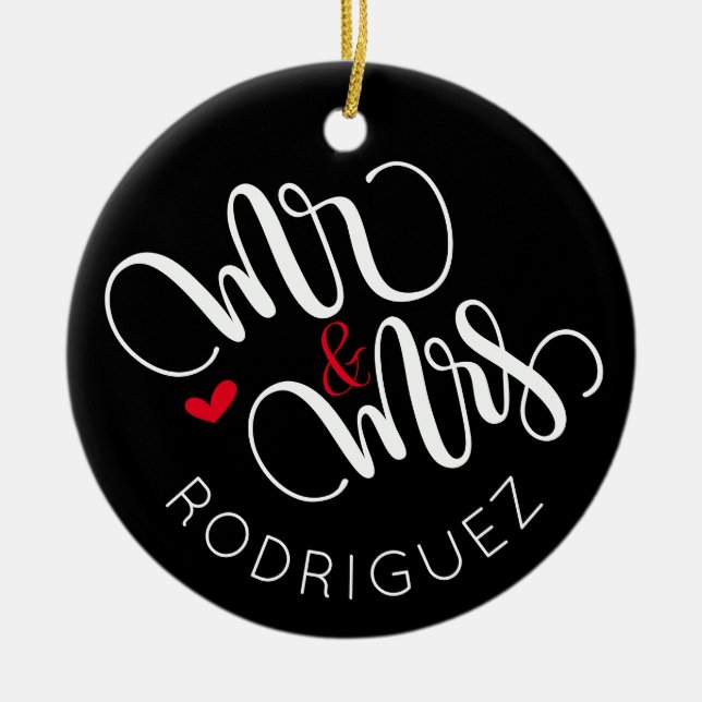 Sr. y Sra. - Ornamento boda personalizado (Frente)