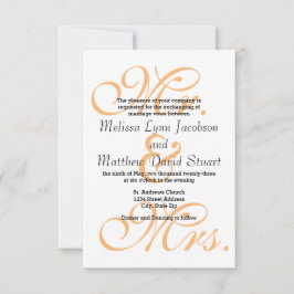 Sr. y Sra. Peach - Invitación a la boda 3x5