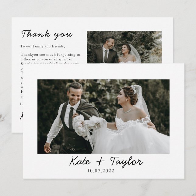 Sr. y Sra. Photo Boda Gracias tarjeta (Anverso / Reverso)