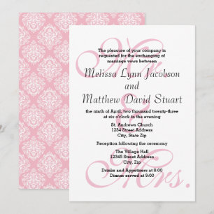 Sr. Y Sra. Pink - Invitación a la boda y la recepc