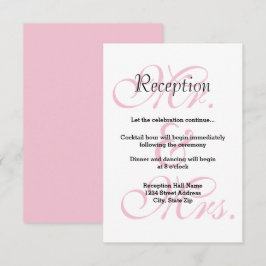Sr. y Sra. Pink - Invitación a la Recepción