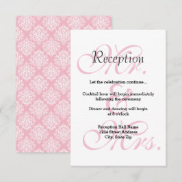 Sr. y Sra. Pink - Invitación a la Recepción