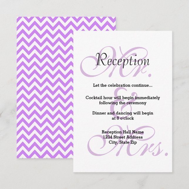 Sr. y Sra. Purple - Invitación a la Recepción (Anverso / Reverso)